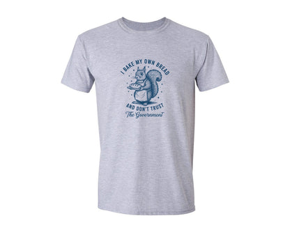 brand:Generic|color:Sports Grey / Athletic Heather|Squirrel Anti Government Humor Graphic T-Shirt