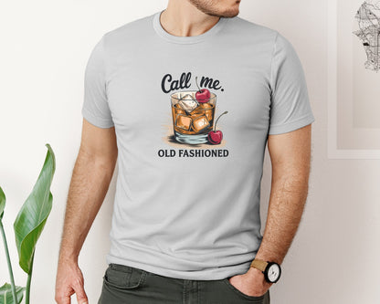 brand:Bella Canvas|color:Sports Grey / Athletic Heather|Call Me Old Fashioned Retro Whiskey 2 Graphic T-Shirt