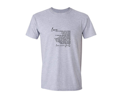 brand:Generic|color:Sports Grey / Athletic Heather|Love Is Patient Love Is Kind Love 3 Graphic T-Shirt