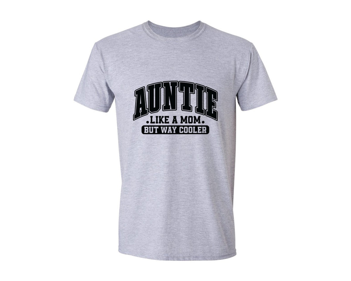 brand:Generic|color:Sports Grey / Athletic Heather|Aunt Coquette Bow Auntie Like A Mom Graphic T-Shirt