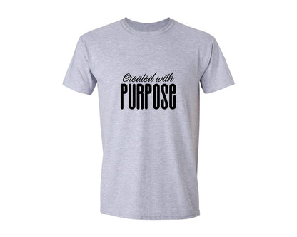 brand:Generic|color:Sports Grey / Athletic Heather|Created With Purpose Sleeve Design Graphic T-Shirt