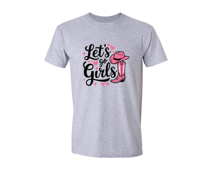 brand:Generic|color:Sports Grey / Athletic Heather|Lets Go Girls Western Cowgirl Graphic T-Shirt