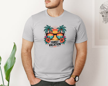 brand:Bella Canvas|color:Sports Grey / Athletic Heather|Family Beach Vacation 2025 Family 8 Graphic T-Shirt