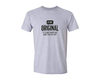 brand:Generic|color:Sports Grey / Athletic Heather|Stay Original Quote Graphic T-Shirt