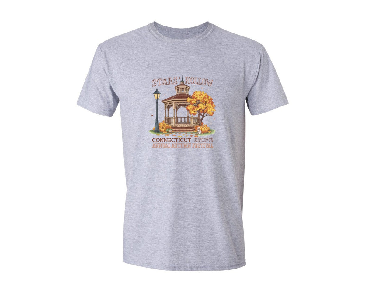 brand:Generic|color:Sports Grey / Athletic Heather|Stars Hollow Fall Pngpumpkin Season Graphic T-Shirt