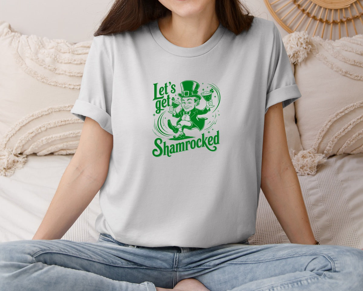 brand:Bella Canvas|color:Sports Grey / Athletic Heather|Lets Get Shamrocked Design 7 Graphic T-Shirt