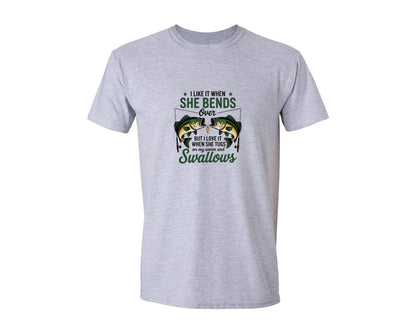brand:Generic|color:Sports Grey / Athletic Heather|Funny Fishing Quote Design Graphic T-Shirt