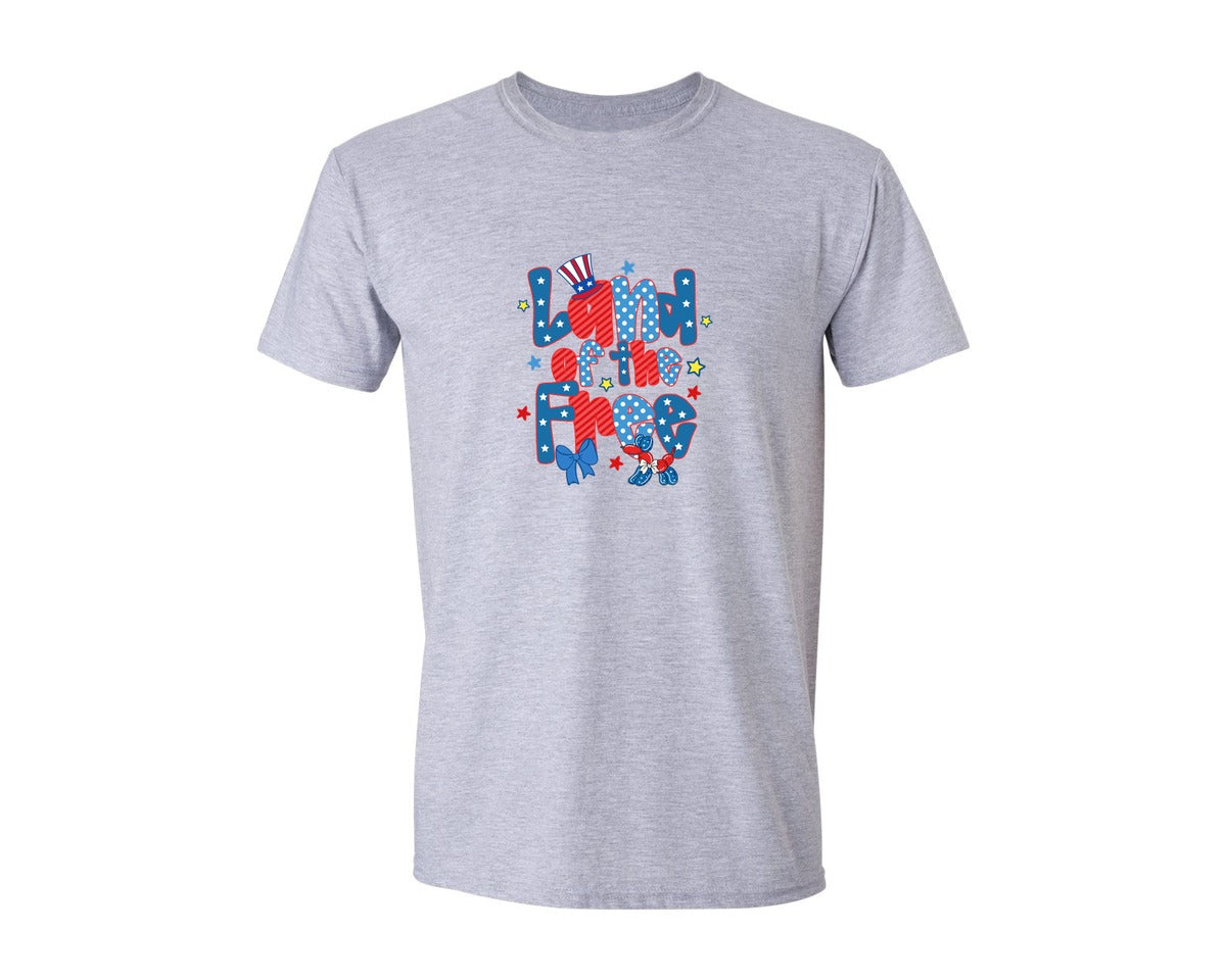 brand:Generic|color:Sports Grey / Athletic Heather|Land Of The Free 4Th Of July 14 Graphic T-Shirt