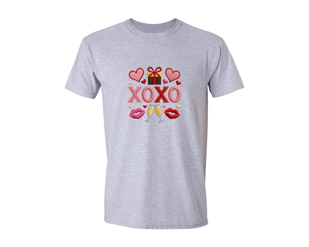 brand:Generic|color:Sports Grey / Athletic Heather|Xoxo Valentine Heart Valentines Da 3 Graphic T-Shirt