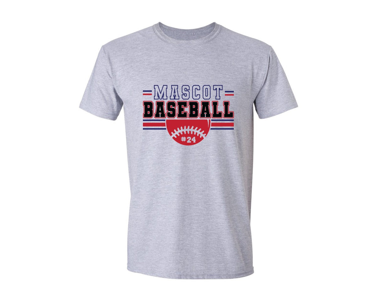 brand:Generic|color:Sports Grey / Athletic Heather|Baseball Shirt Baseball Team Graphic T-Shirt