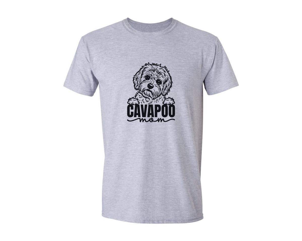 brand:Generic|color:Sports Grey / Athletic Heather|Cavapoo Mom Dog Graphic T-Shirt