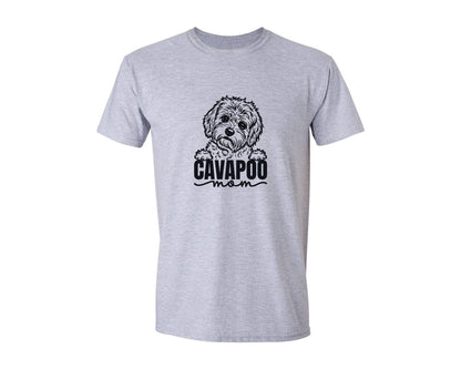 brand:Generic|color:Sports Grey / Athletic Heather|Cavapoo Mom Dog Graphic T-Shirt