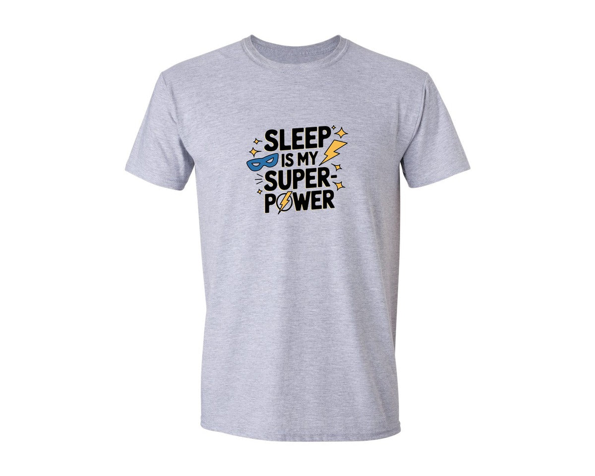 brand:Generic|color:Sports Grey / Athletic Heather|Sleep Is My Super Power Funny Trendy Graphic T-Shirt