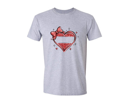 brand:Generic|color:Sports Grey / Athletic Heather|Coquette Heart Split Monogram Graphic T-Shirt