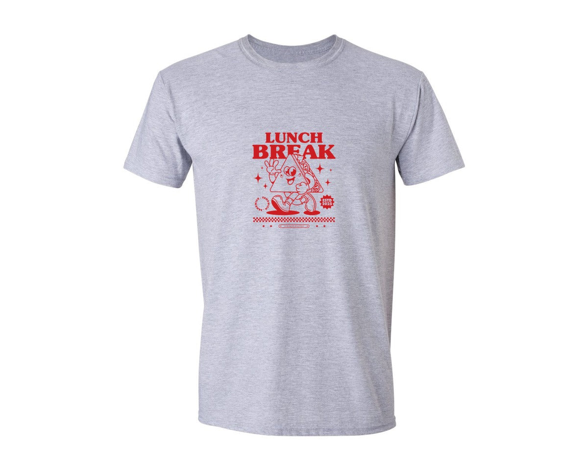 brand:Generic|color:Sports Grey / Athletic Heather|Retro Sandwich Mascot Print Design Graphic T-Shirt