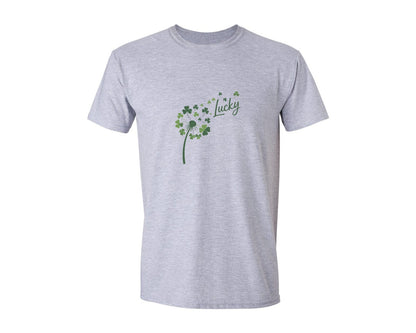 brand:Generic|color:Sports Grey / Athletic Heather|St Patricks Day Dandelion Shamrock 4 Graphic T-Shirt
