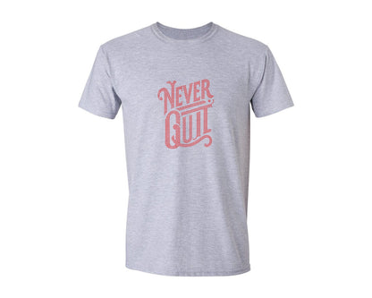 brand:Generic|color:Sports Grey / Athletic Heather|Never Quit Rhinestone Template Design Graphic T-Shirt