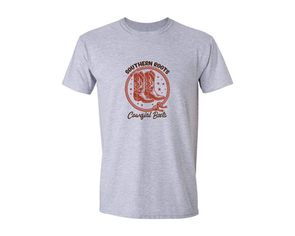 brand:Generic|color:Sports Grey / Athletic Heather|Southern Roots Cowgirl Boots Cowgir Graphic T-Shirt