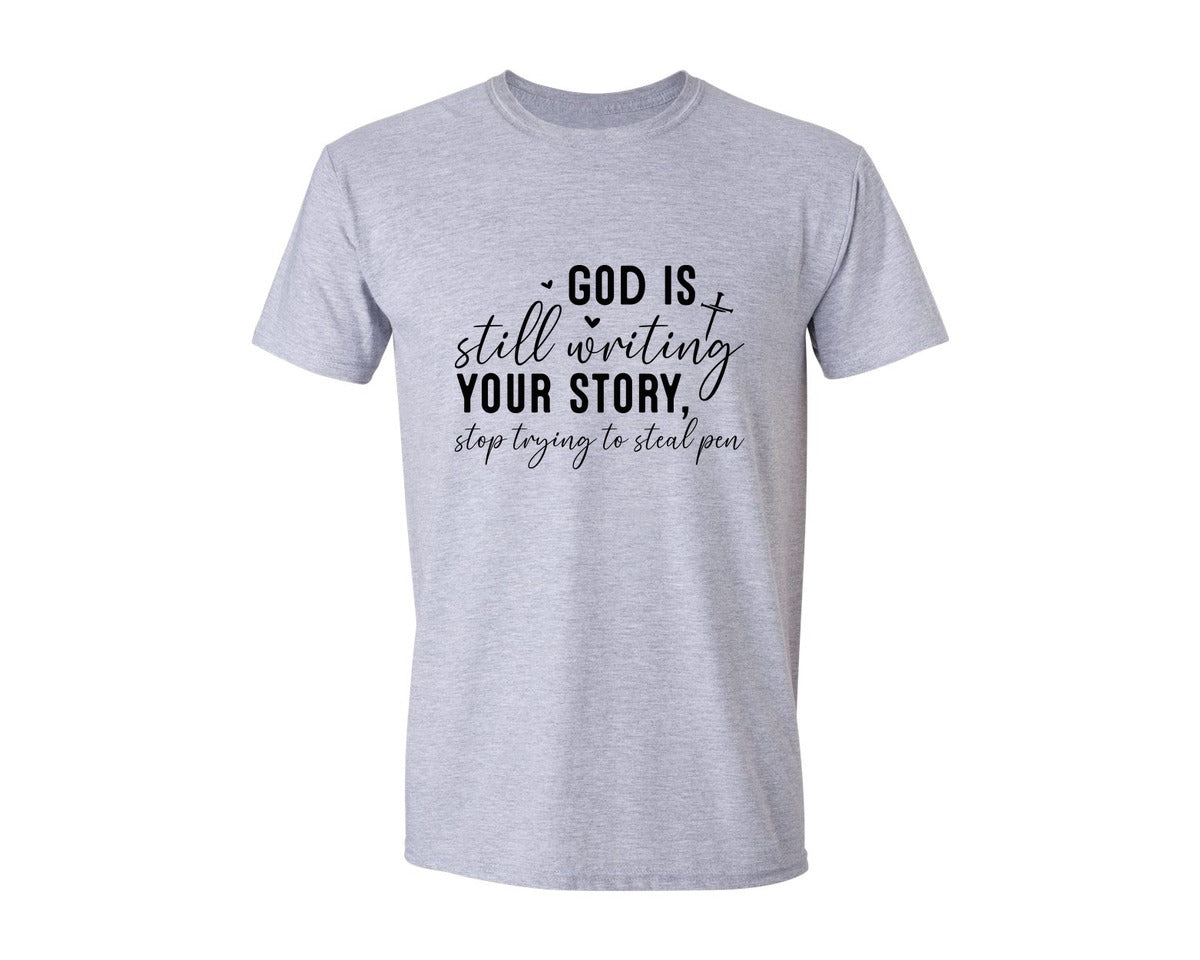 brand:Generic|color:Sports Grey / Athletic Heather|Christian Sleeve Design Jesus Sleeve Graphic T-Shirt