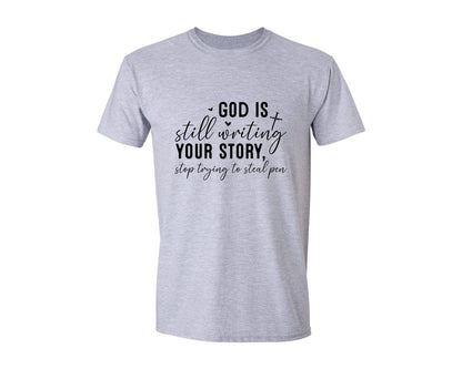brand:Generic|color:Sports Grey / Athletic Heather|Christian Sleeve Design Jesus Sleeve Graphic T-Shirt