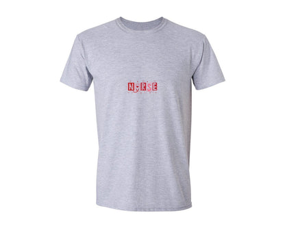 brand:Generic|color:Sports Grey / Athletic Heather|Nurse Valentine Day Pink Bow 2 Graphic T-Shirt
