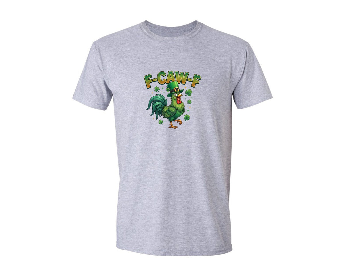 brand:Generic|color:Sports Grey / Athletic Heather|F Caw F Funny St Patricks Rooster Graphic T-Shirt