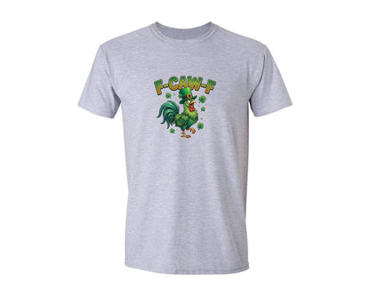 brand:Generic|color:Sports Grey / Athletic Heather|F Caw F Funny St Patricks Rooster Graphic T-Shirt
