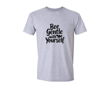 brand:Generic|color:Sports Grey / Athletic Heather|Bee Gentle With Yourself Ai Graphic T-Shirt