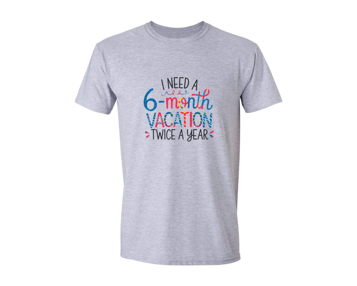 brand:Generic|color:Sports Grey / Athletic Heather|Funny Office Holiday Vacation Graphic T-Shirt