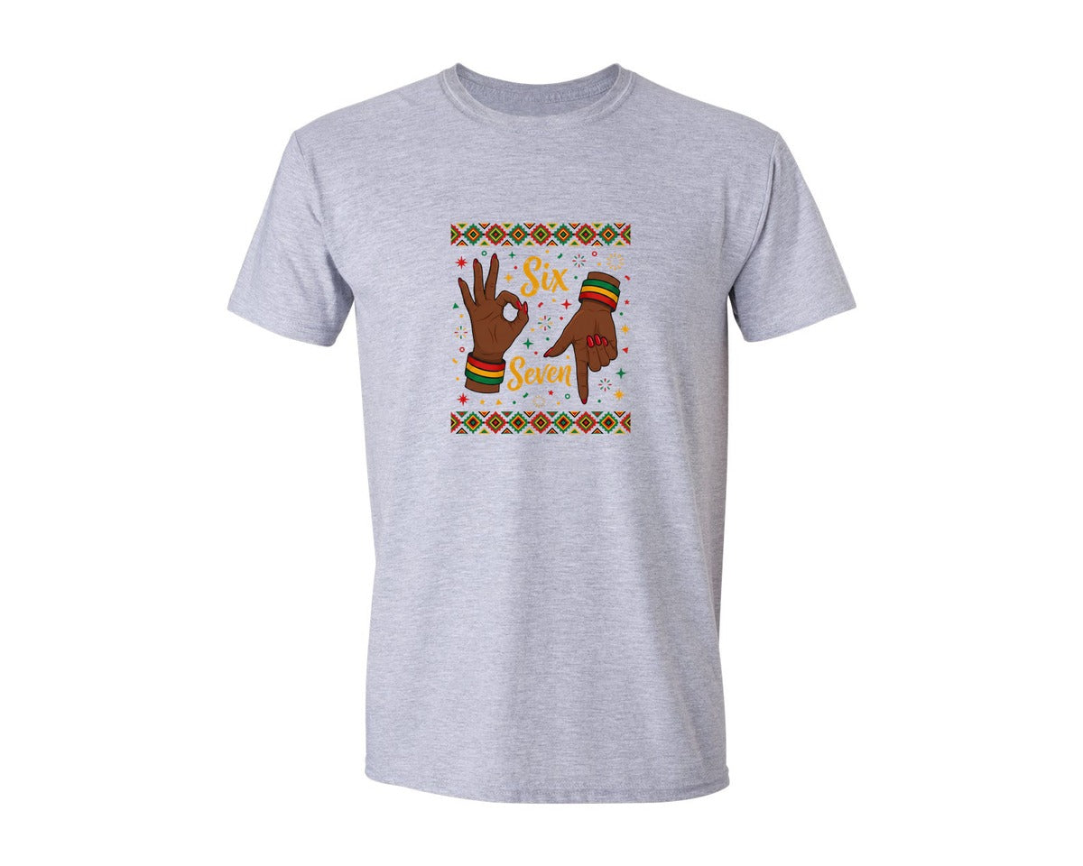 brand:Generic|color:Sports Grey / Athletic Heather|Six Seven Funny Viral Meme Black History Graphic T-Shirt