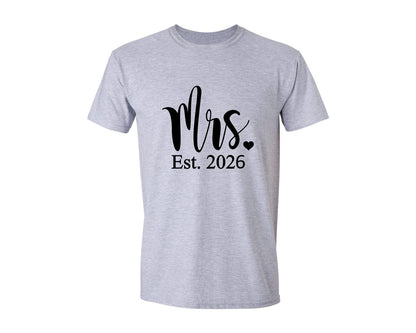 brand:Generic|color:Sports Grey / Athletic Heather|Mr And Mrs Est 2026 Graphic T-Shirt