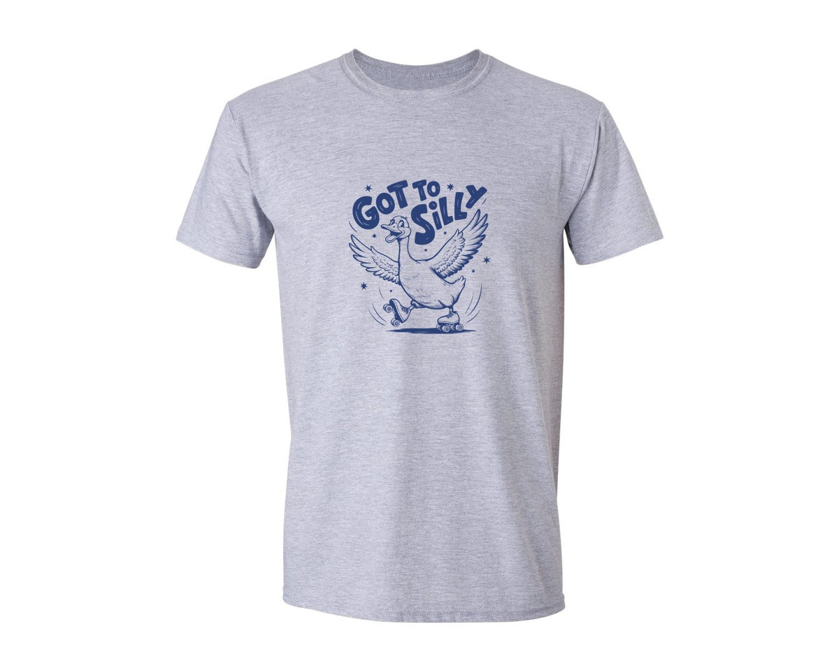 brand:Generic|color:Sports Grey / Athletic Heather|Funny Goose Got Too Silly Design Graphic T-Shirt