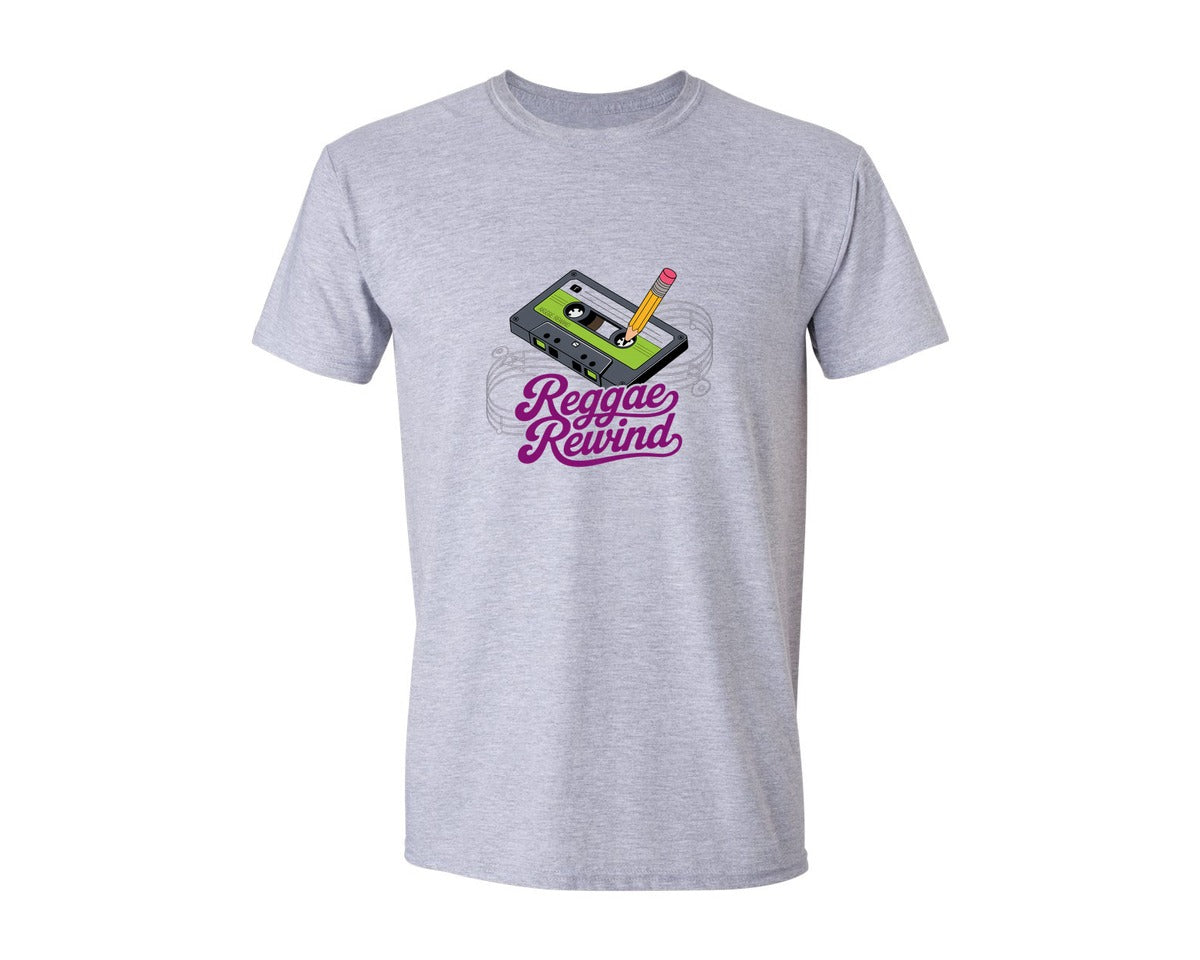 brand:Generic|color:Sports Grey / Athletic Heather|Reggae Rewind Retro Cassette Graphic T-Shirt