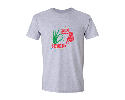 brand:Generic|color:Sports Grey / Athletic Heather|Funny 6 7 Meme Christmas Graphic T-Shirt