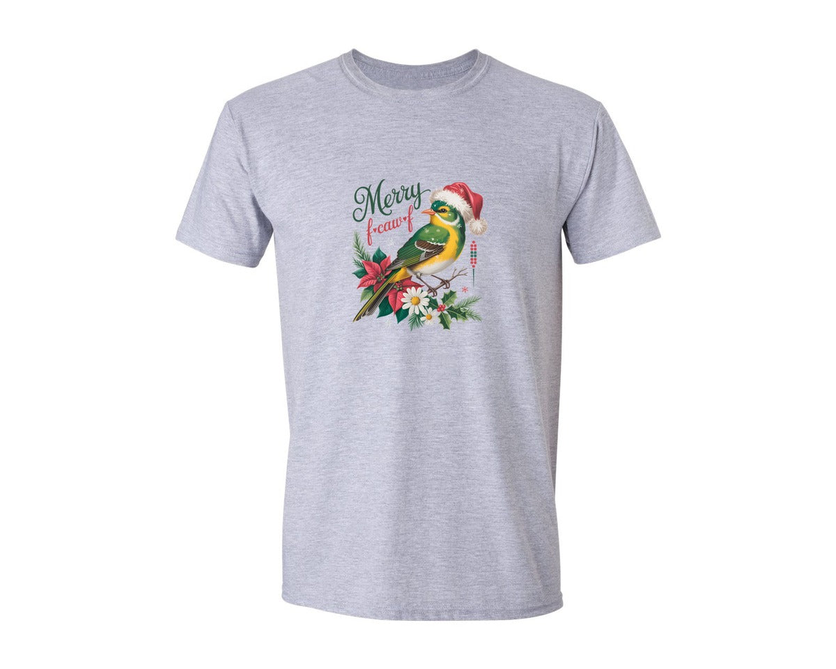 brand:Generic|color:Sports Grey / Athletic Heather|Merry Christmas Crow F Caw F Graphic T-Shirt