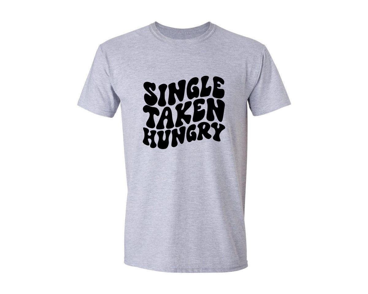 brand:Generic|color:Sports Grey / Athletic Heather|Single Taken Hungry 40 Graphic T-Shirt