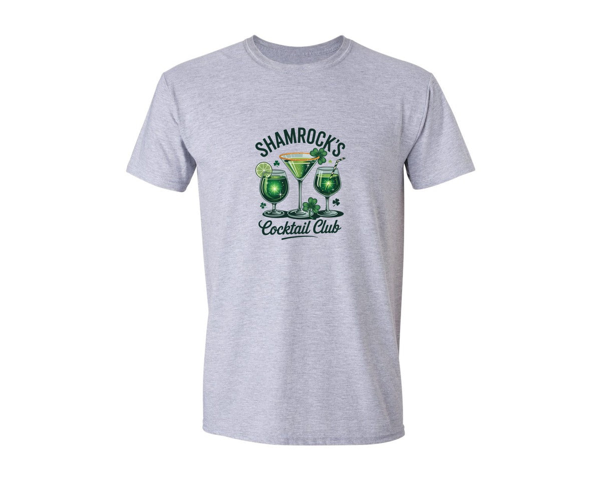 brand:Generic|color:Sports Grey / Athletic Heather|Shamrocks Cocktail Club T Shirt Graphic T-Shirt