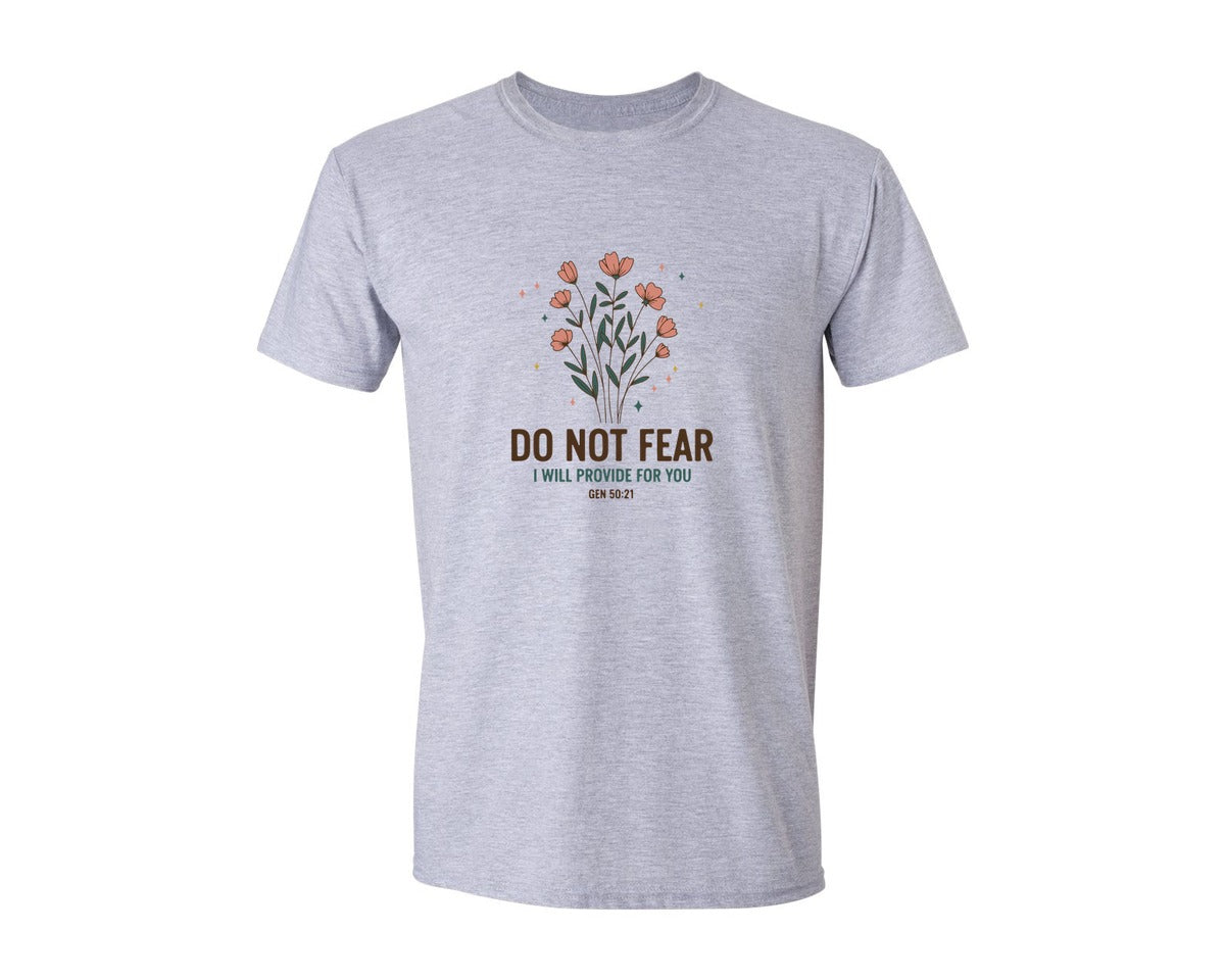 brand:Generic|color:Sports Grey / Athletic Heather|Do Not Fear I Will Provide For You Graphic T-Shirt