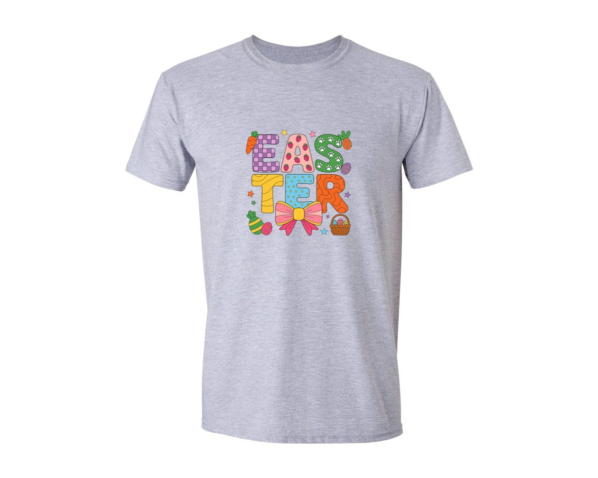 brand:Generic|color:Sports Grey / Athletic Heather|Preppy Coquette Easter 2 Graphic T-Shirt