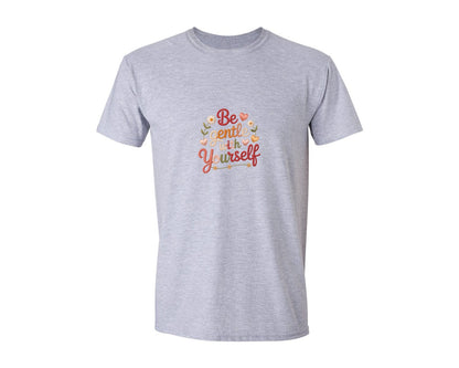 brand:Generic|color:Sports Grey / Athletic Heather|Be Gentle With Yourself Embroidery Graphic T-Shirt