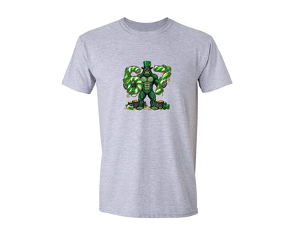 brand:Generic|color:Sports Grey / Athletic Heather|St Patricks Day Bigfoot Graphic T-Shirt