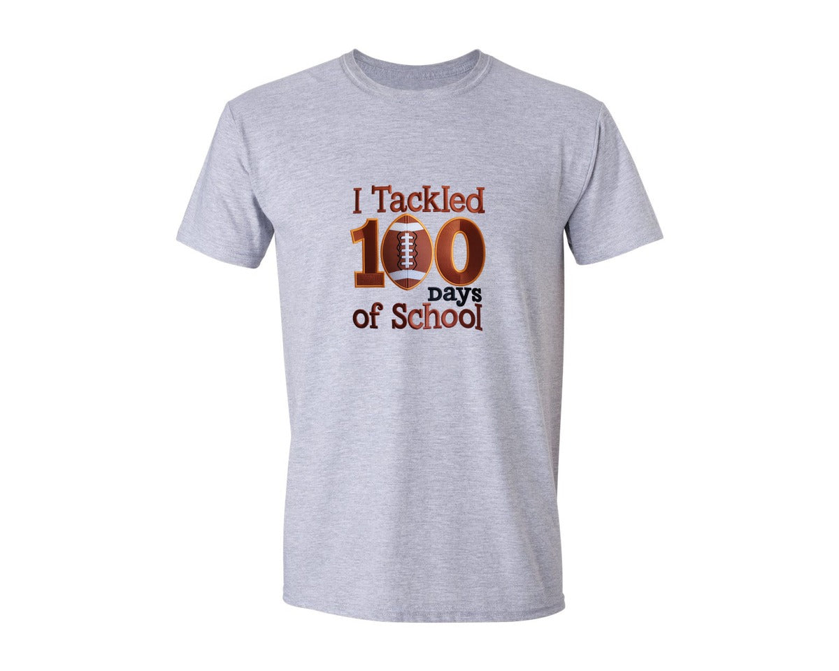 brand:Generic|color:Sports Grey / Athletic Heather|I Tackled 100 Days Of School 26 Graphic T-Shirt