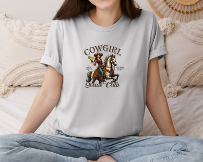 brand:Bella Canvas|color:Sports Grey / Athletic Heather|Cowgirl Social Club Cowgirl Graphic T-Shirt
