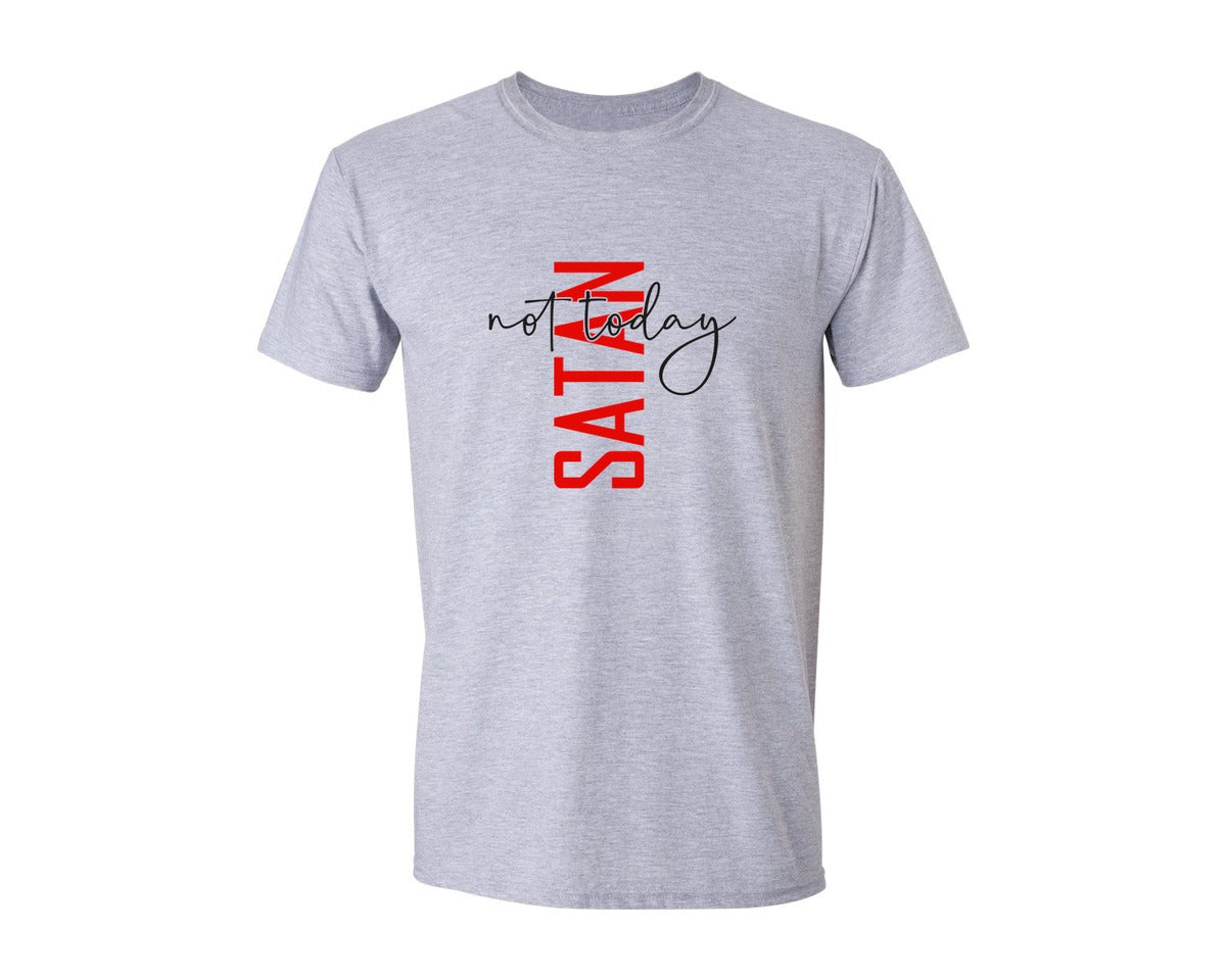 brand:Generic|color:Sports Grey / Athletic Heather|Not Today Satan Shirt Design Graphic T-Shirt