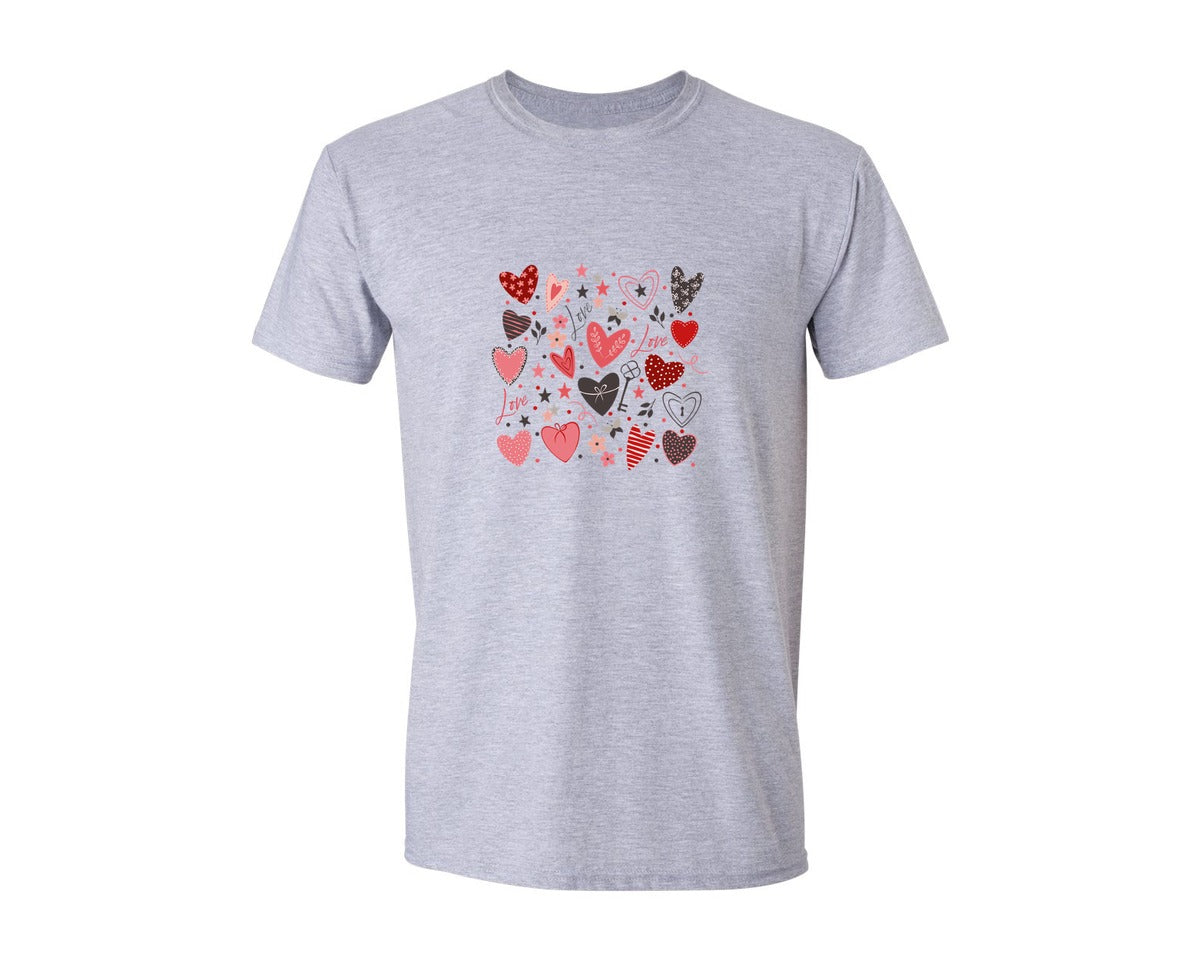 brand:Generic|color:Sports Grey / Athletic Heather|Design Valentines Day Graphic T-Shirt