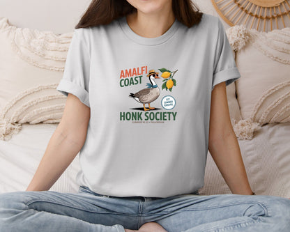 brand:Bella Canvas|color:Sports Grey / Athletic Heather|Amalfi Coast Honk Society Goose Graphic T-Shirt