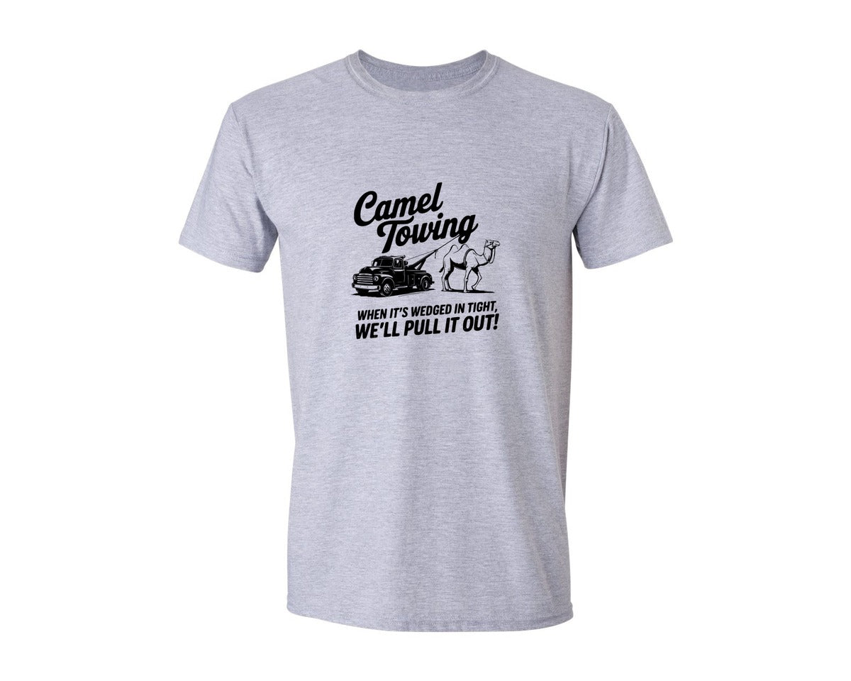 brand:Generic|color:Sports Grey / Athletic Heather|Camel Towing When Its Wedged Design Graphic T-Shirt