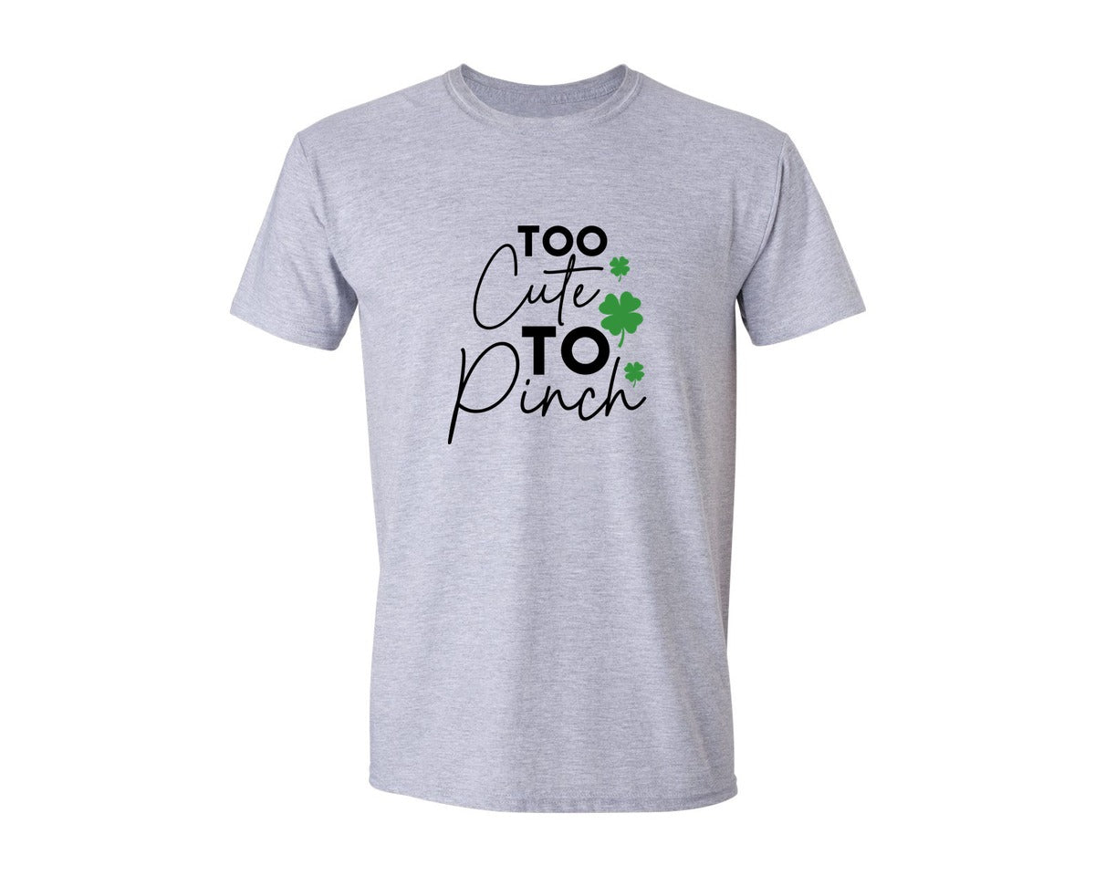 brand:Generic|color:Sports Grey / Athletic Heather|Too Cute To Pinch St Patrics 6 Graphic T-Shirt