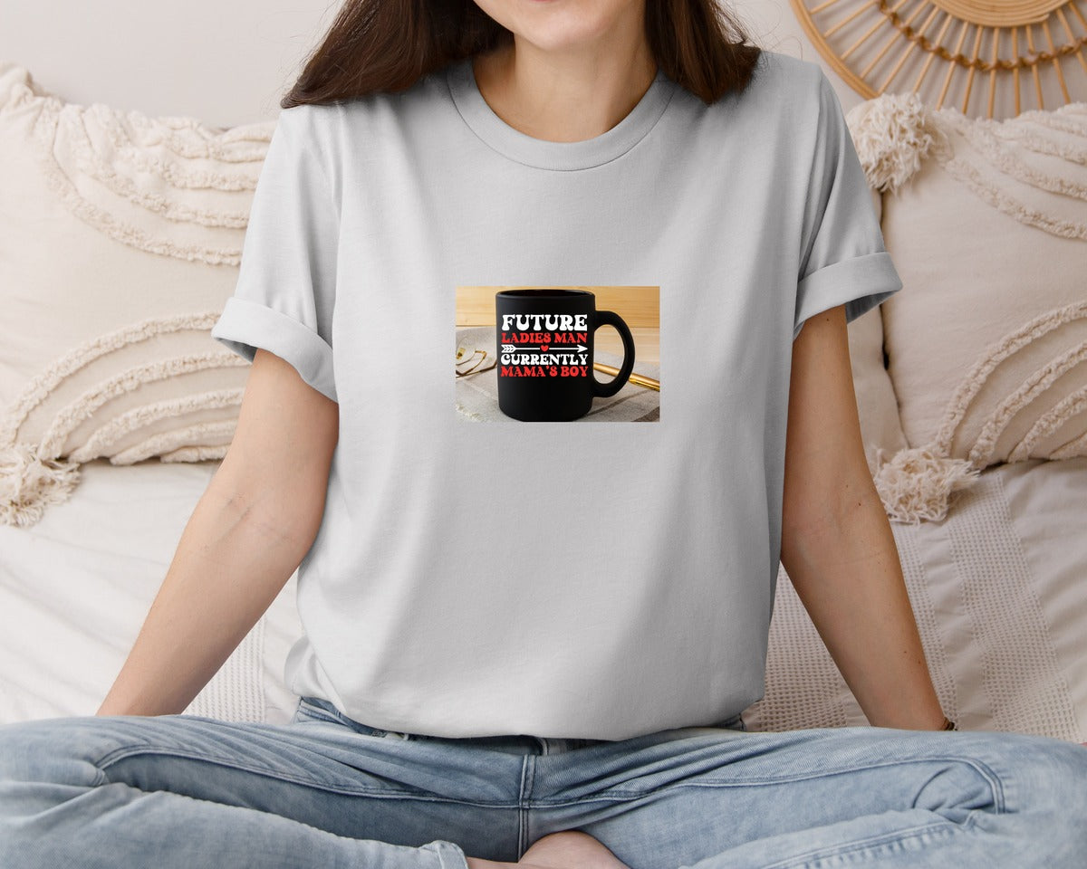 brand:Bella Canvas|color:Sports Grey / Athletic Heather|Future Ladies Main Currently Mamas Boy Graphic T-Shirt