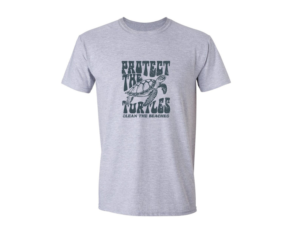 brand:Generic|color:Sports Grey / Athletic Heather|Protect The Turtles Graphic T-Shirt